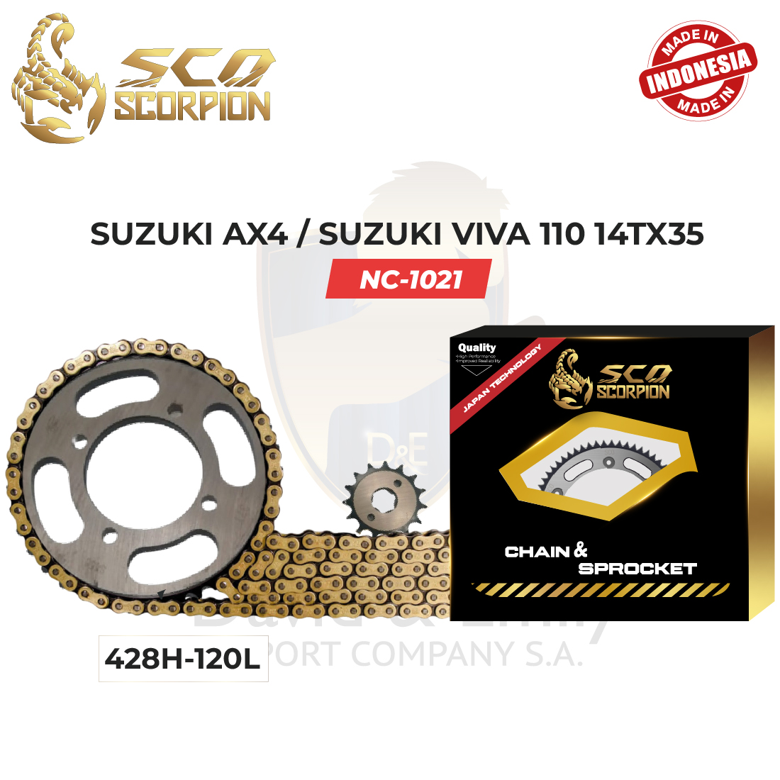 KIT ARRASTRE 428H-120L SUZUKI AX 4 14TX35 SCO