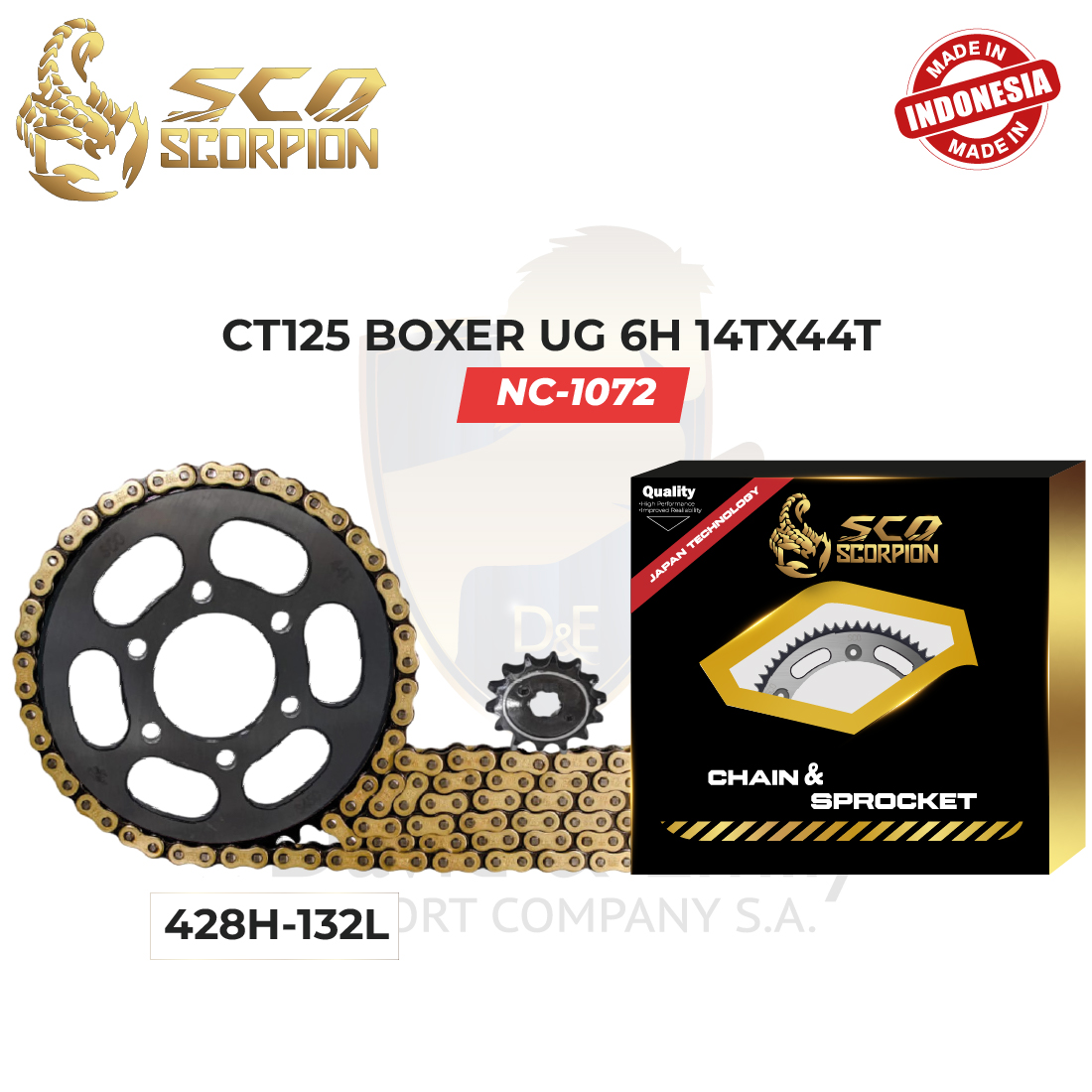 KIT ARRASTRE 428H-132L BAJAJ CT125 6H 14X44 SCO