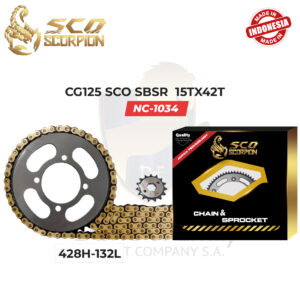KIT ARRASTRE 428H-132L CG125 15TX42 SCO SBSR